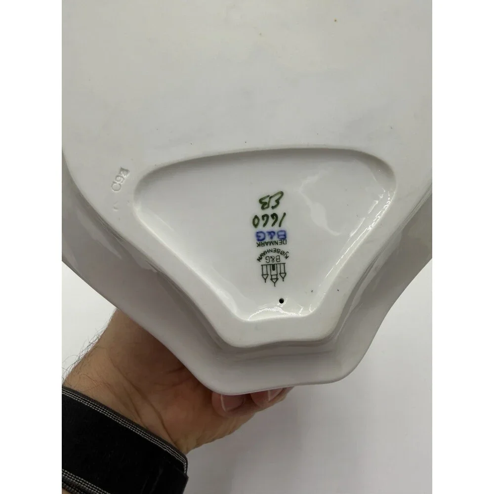 Vintage Bing & Grondahl Lily Pad Dish Art Nouveau Meditation of Nude Boy # 1660